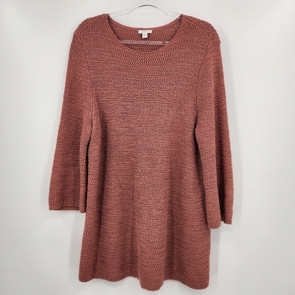 J. Jill Textured Knit Sweater Womens Size XL 3/4 Sleeve Mauve